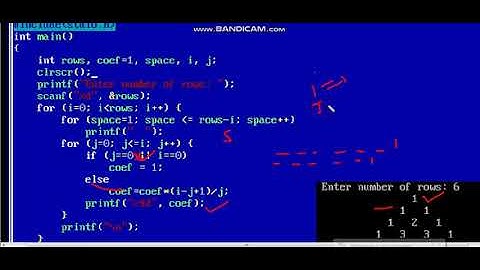 pascal triangle print  program in c | pascal triangle program  | Pascal Triangle Pattern - Hindi