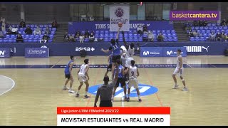 Junior MOVISTAR ESTUDIANTES vs REAL MADRID.- Liga Junior FBMadrid 24/10/21 #BasketCantera.TV