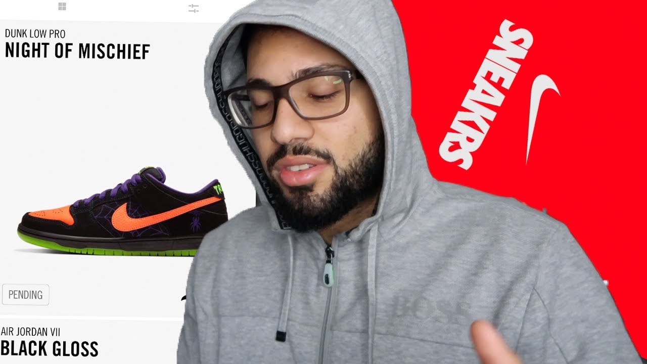 *THE HYPE IS REAL!!!* NIKE DUNK LOW PRO NIGHT OF MISCHIEF ON SNEAKRS APP