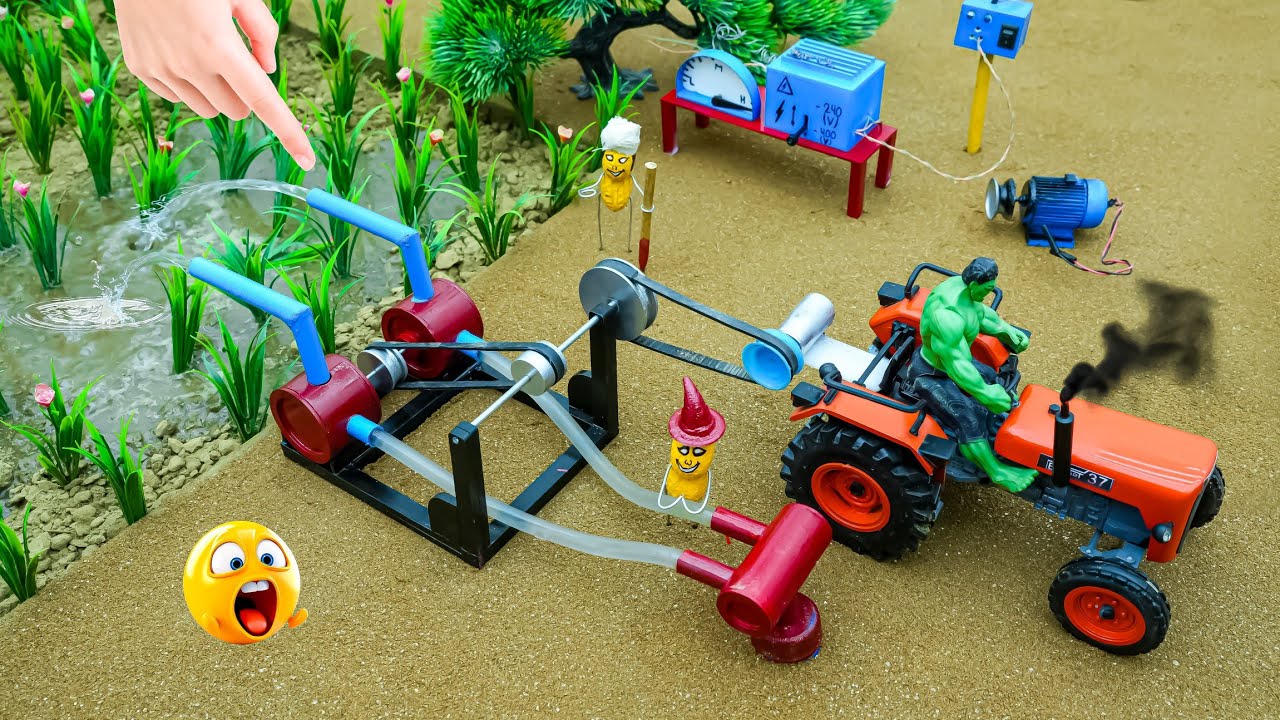 diy mini powerful two motor water pump science project ⁠@sanocreator