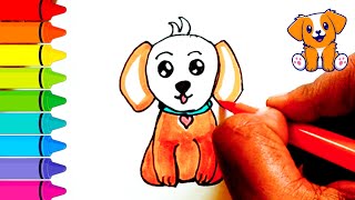 CUTE DOG 🐶🐶 Easy Drawing /#dog, #animals, #facts / Funny FACTS/ ‎‎@Kidsinfodrawing