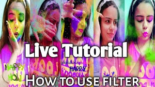 how to use snapchat filter ||holi filter || holi poses|| live tutorial||harry_sahej screenshot 4