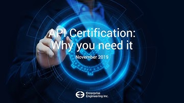 API Certification  Part 1