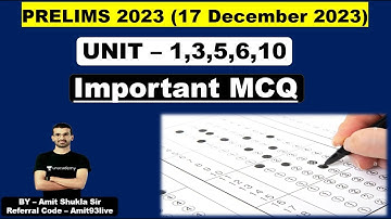 MPPSC PRE | Important MCQs For MPPSC PRE 2023 | Part 1 | Prelims 2023 | Amit Shukla Sir