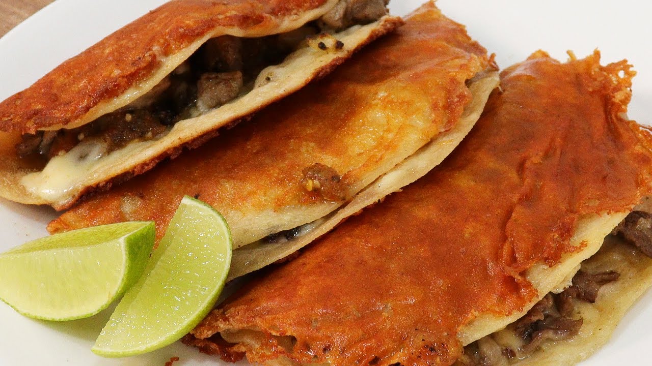 QUESADILLAS DE BISTEC CON COSTRA DE QUESO YouTube