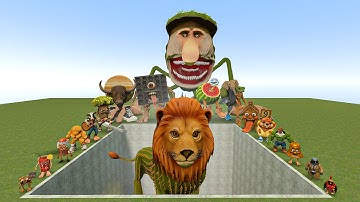 AI Brainrot Memes vs Leoneli Cactuseli Bosses in Giant Pit – Gmod Chaos