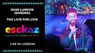 ESCKAZ in London: John Lundvik - Sweden - Too Late For Love (at London Eurovision Party 2019)