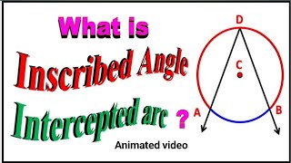 Inscribed angle and intercepted arc | circle | class 10th | Geometry | animated video