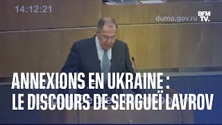 Annexions en Ukraine: le discours de Sergueï Lavrov au parlement russe en intégralité
