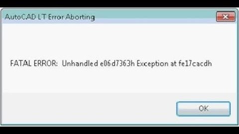 fatal error unhandled e06d7363h exception at fdaba06dh