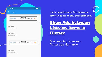 Implement Banner Ad between Listview items in a flutter. || Ads between listview in a flutter.