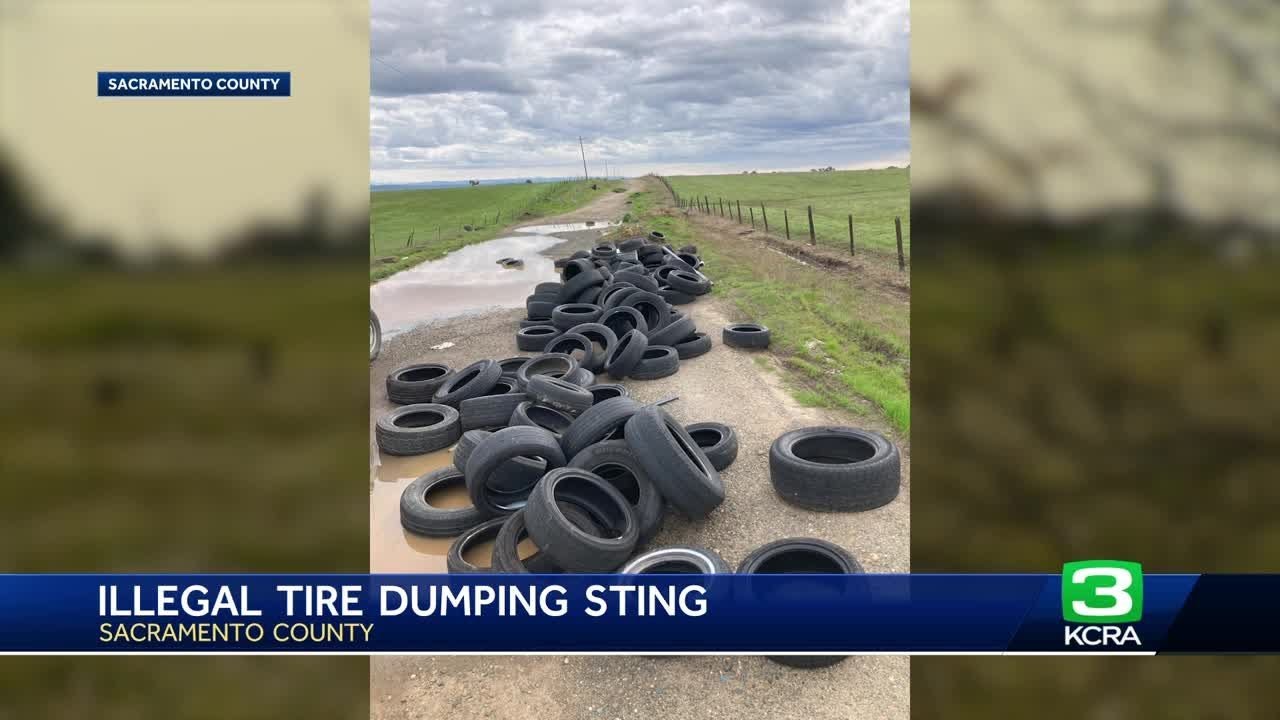Arrests made after illegal dumping of tires in Sacramento County - YouTube