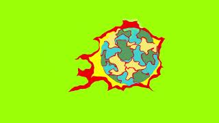 Exploding Planet Cartoon Fx - Green Screen Animation