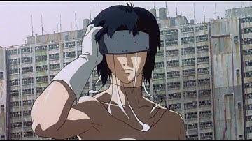 Ghost in the Shell (1995) garbage and alley chase scene
