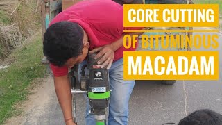 Core cutting of Bituminous Macadam | Asphalt Road Core Cutting