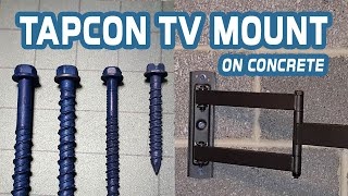 Tapcon TV Mount on Concrete Wall | concrete screws in cinder block holding up a TV