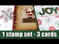 1 stamp set - 3 Christmas cards