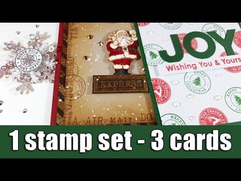 All things santa (covers, postcards, stamps) and a prize 1 stamp set - 3 Christmas cards - YouTube