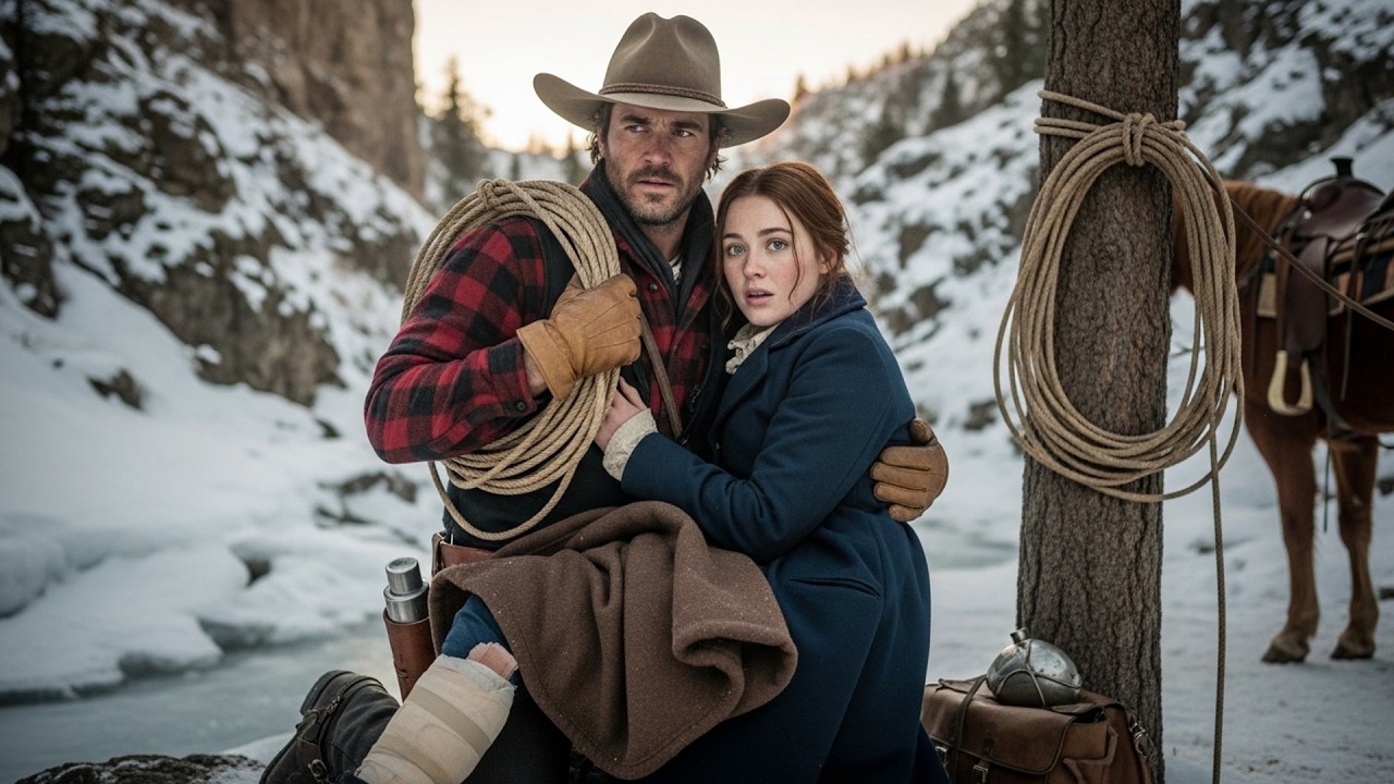 She Fell Down A Frozen Slope Into A Deep Ravine, The Cowboy Climbed Down And Brought Her Up