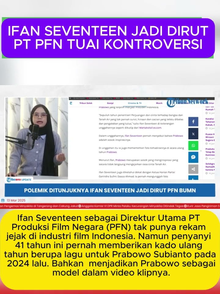 Terungkap Kedekatan Ifan Seventeen dengan Prabowo