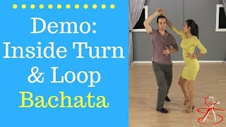 Demo: Lady's Inside Turn & Loop In Bachata - Beginner Level