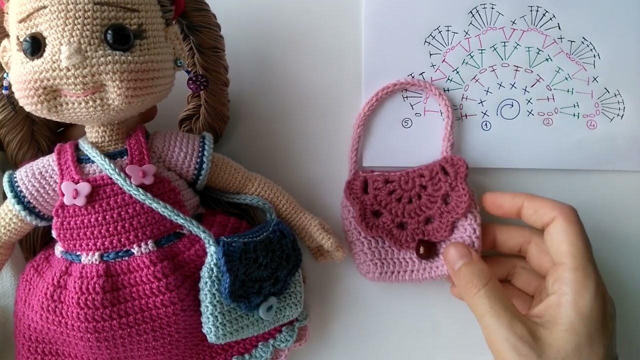 AMİGURUMİ BEBEK ÇANTASI YAPIMI - Crochet Doll Bag Tutorial