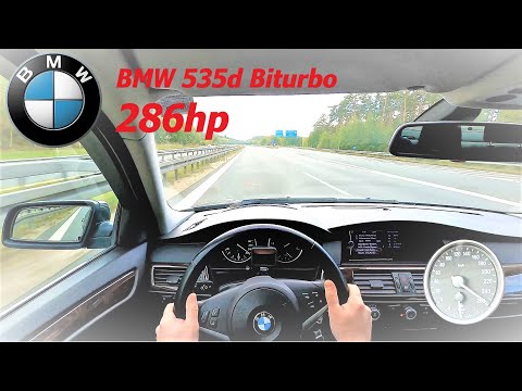 BMW e60 535d  286hp Top Speed and acceleration on German Highway (Autobahn)