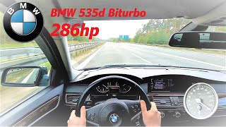 BMW e60 535d  286hp Top Speed and acceleration on German Highway (Autobahn)