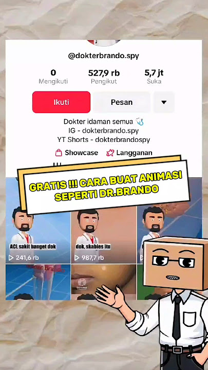 GRATIS !!! CARA BUAT ANIMASI SEPERTI DR. BRANDO YANG VIRAL 😱 #shorts #tutorial #meme