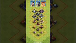 Wizard, Ice Wizard &amp; Electrofire Wizard VS Cannons (Level 7–21) | Epic Defense Showdown!#coc #shorts