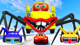Epic Escape From The Lightning McQueen Bots Eater & Mutant Mater Spider Eater Car McQueen VS McQueen