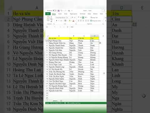 [Thủ thuật Excel] Cách tách họ và tên dành cho những tên dài hơn 3 chữ #Shorts