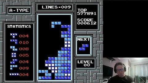NES Tetris no rotation lvl0 start 44 lines [Former World Record]