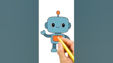 How To Draw A Cute Robot  #howtodraw #kidsdrawing #artshorts #kiddosimpleart
