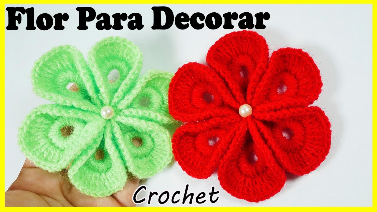 🌈Flor Tejida a Crochet MUY FÁCIL🌸 | Crochet flower tutorial | PASO A PASO  - YouTube