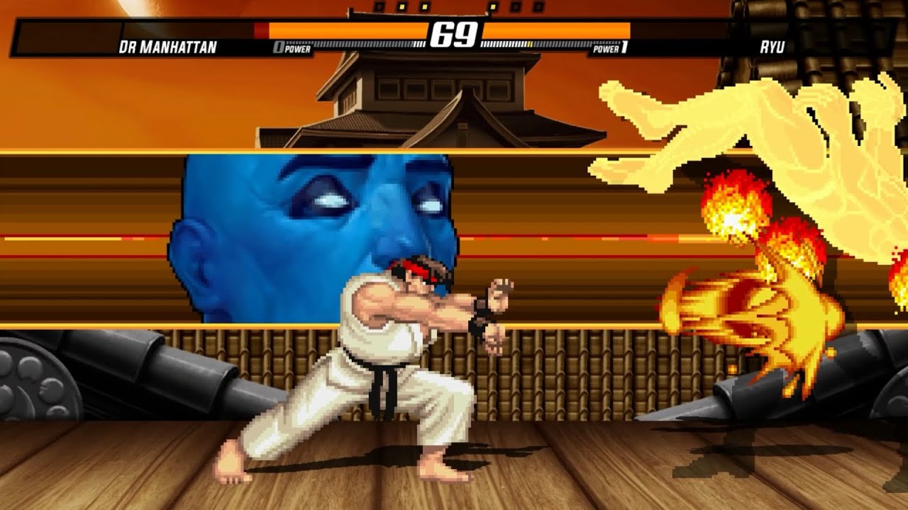 DR MANHATTAN (WATCHMEN) vs RYU - Highest Level Amazing Fight! - YouTube