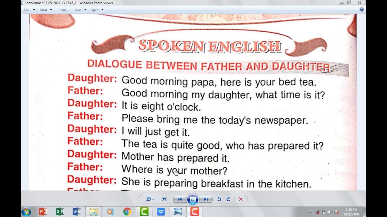 Dialogue between father and daughter Spoken English YouTube