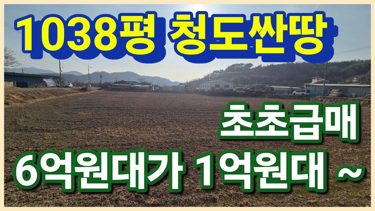 청도군 이서면 6억원대가 1억원대 1038평 초초헐값의 청도땅 법원경매로 청도싼땅 청도토지 가져가세요
