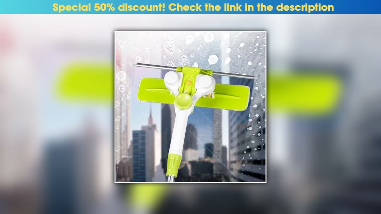 Review Hot Upgraded Telescopic High-rise Window Cleaning Glass Cleaner Brush for Washing Window Dus