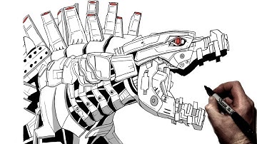 How To Draw Mechagodzilla | Step By Step | Godzilla vs Kong