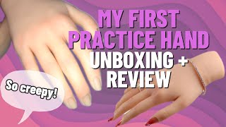 Unbox my first nail practice hand with me! | Beginner Nail Tech | Amazon Product Review