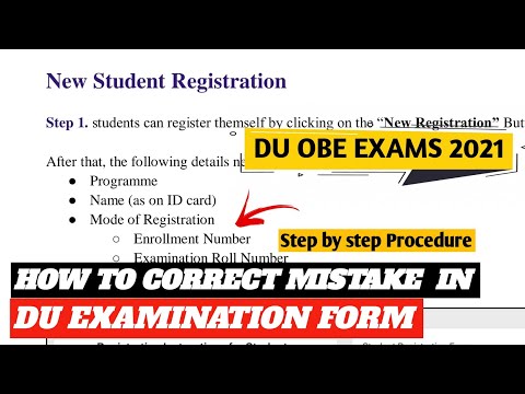 Du Obe exams 2021 || How to correct mistake in Du examination Form || how to fill Du exam form #du