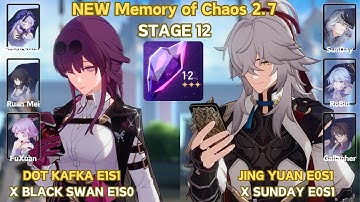 NEW Memory of Chaos Floor 12 3 Star | E0S1 Jing Yuan & E1S1 Kafka | Honkai: Star Rail 2.7 MOC