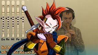 Video thumbnail of "Tapion theme (DRAGON BALL Z) en Flauta Dulce con VERSION FACIL y notas (Flute Recorder Notes)"