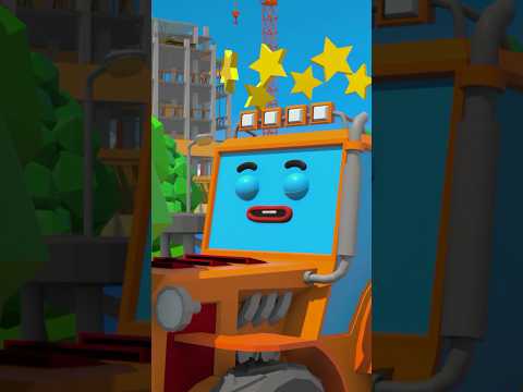 Yellow Tractor Racing In The Town #длядетей #мультфильмы #мультикипромашинки #трактор #forkids