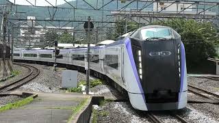 JR篠ノ井線塩尻駅 E353系モトS106 特急あずさ9号松本行き ミュージックホーン吹鳴