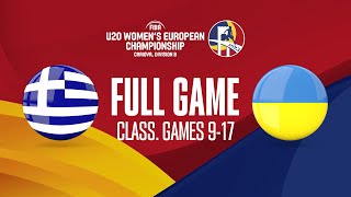 Greece v Ukraine | Full Basketball Game | FIBA U20 Women's European Championship 2023