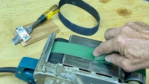 My Whizbang Belt-Sander Chisel-Sharpening Jig