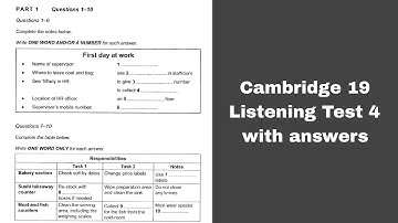 Cambridge 19 Listening Test 4 with answers | HD