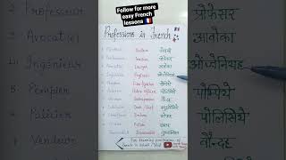 Learn common French professions in a simple and fun way 🇫🇷✨